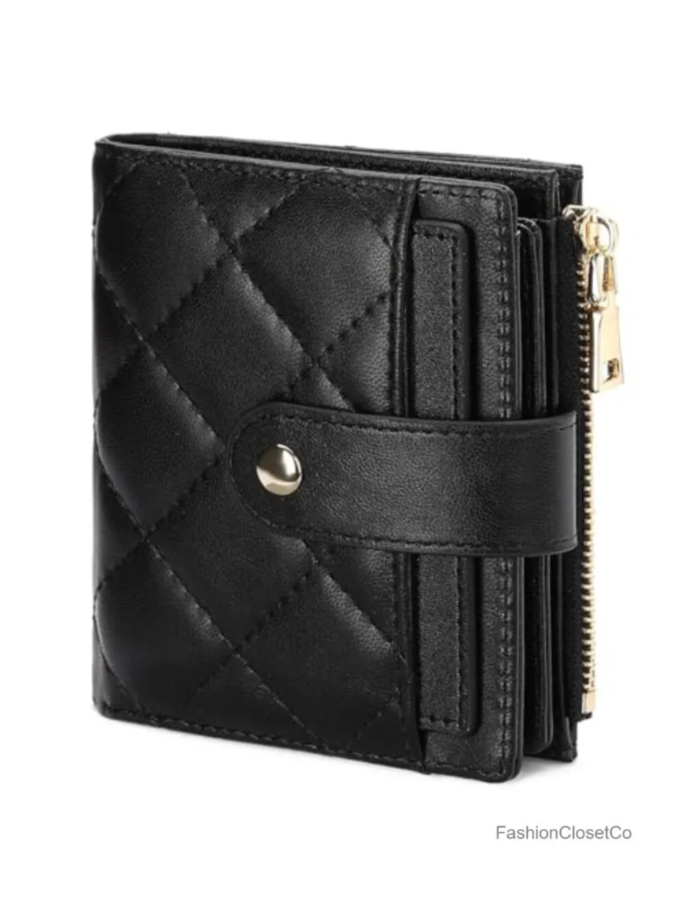 Small Women Wallet RFID Blocking Leather Bifold Compact Card Holder with Zipper
